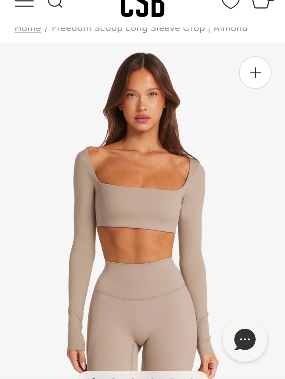 Freedom Scoop Long Sleeve Crop Top in Almond